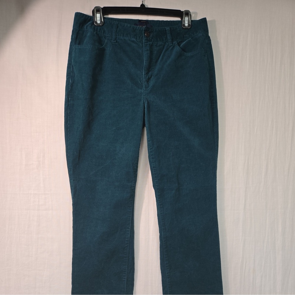 Talbots Heritage Women's Corduroy Pants Green Straight Leg Stretch Sz 8